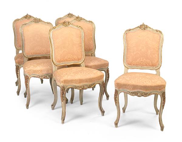 Appraisal: A set of eighteen Louis XV style parcel gilt and