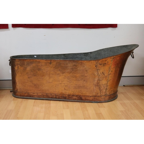 Appraisal: Antique French copper bath approx cm H x cm W