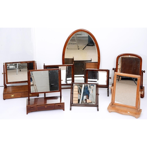 Appraisal: Seven Victorian oak mahogany and satin birch dressing mirrors various