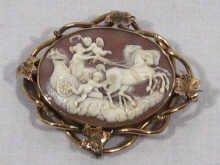 Appraisal: A fine carat gold mounted shell cameo depicting a classical