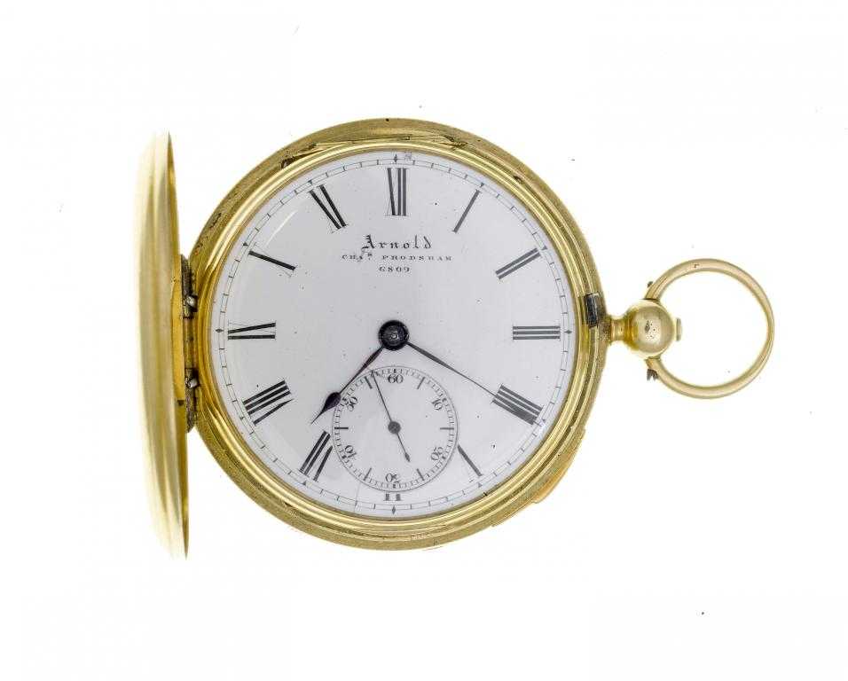 Appraisal: AN ENGLISH CT GOLD QUARTER REPEATING HUNTING CASED DUPLEX WATCH