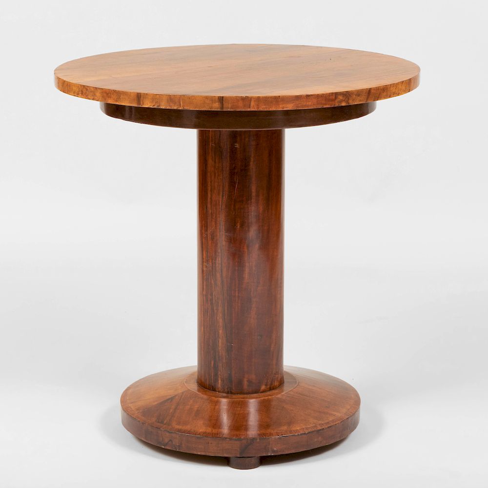 Appraisal: Art Deco Walnut Side Table x in diam Condition A