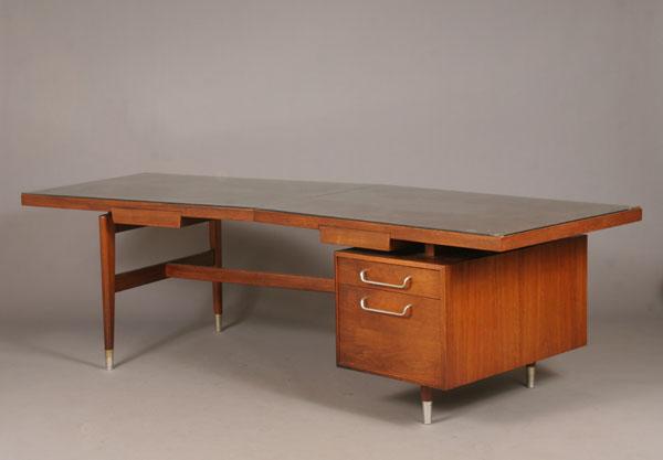 Appraisal: Mid Century Modern Danish angular executive desk H x W