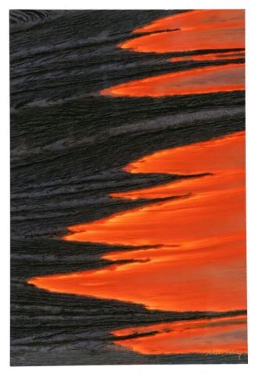 Appraisal: Color photo print on aluminum Lava Art signed lower right