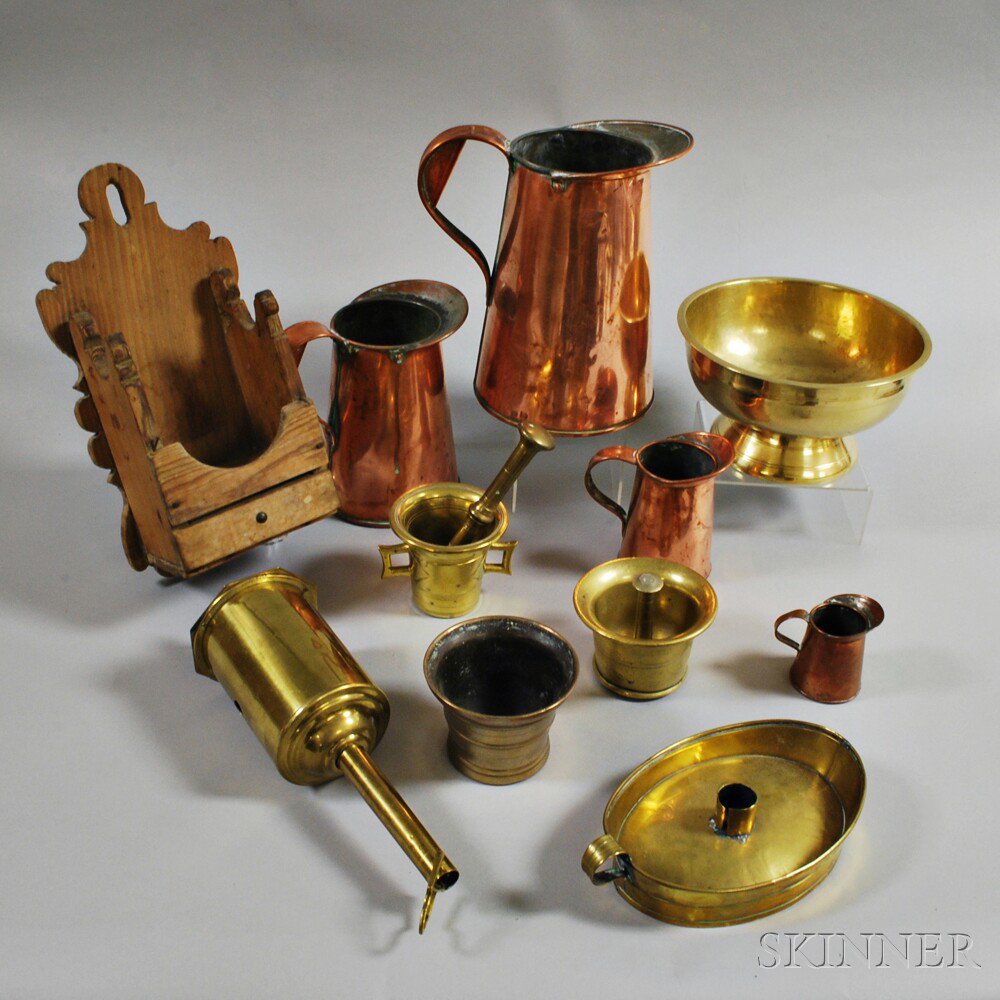 Appraisal: Group of Brass and Copper Items including a graduated set