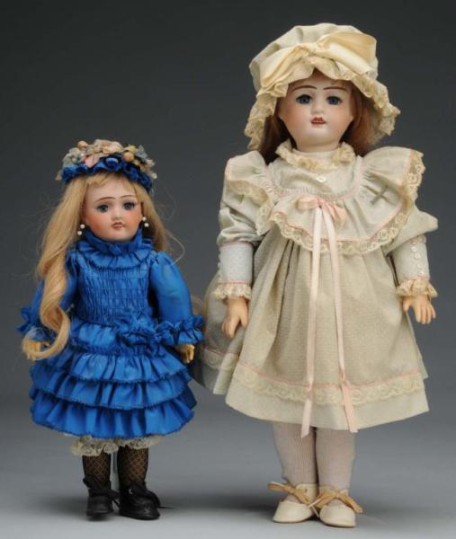 Appraisal: Lot of French Bisque Dolls Description Ca Bisque socket head