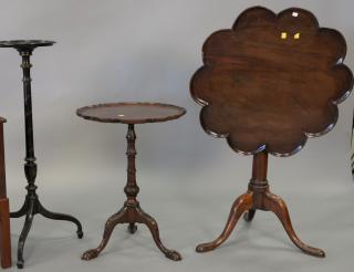 Appraisal: Three stands including a fern stand and two piecrust tables