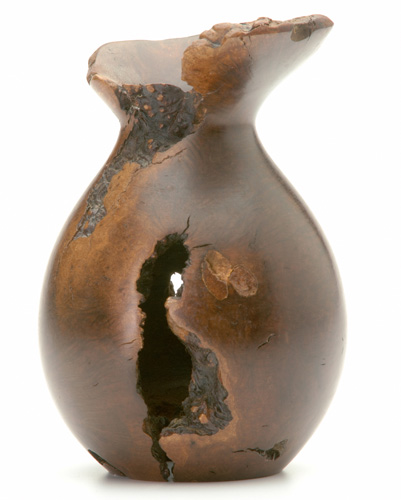 Appraisal: MELVIN LINDQUIST Manganite burl wood vase Signed Mel Lindquist -