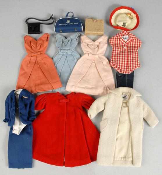 Appraisal: Group of Early Barbie Outfits Description American Airlines stewardess Peachy