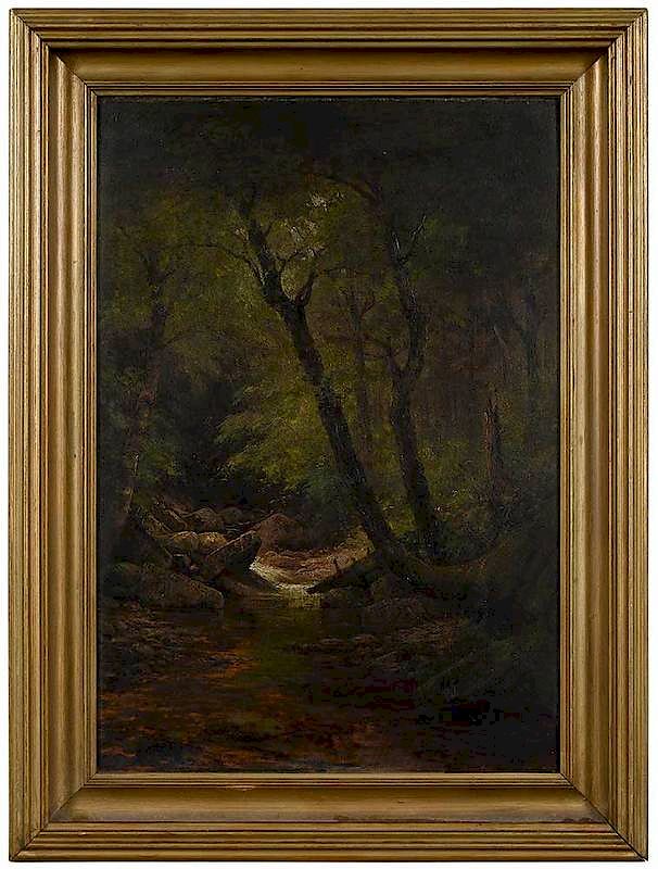 Appraisal: Edward Hill British American - Wooded Interior signed and dated