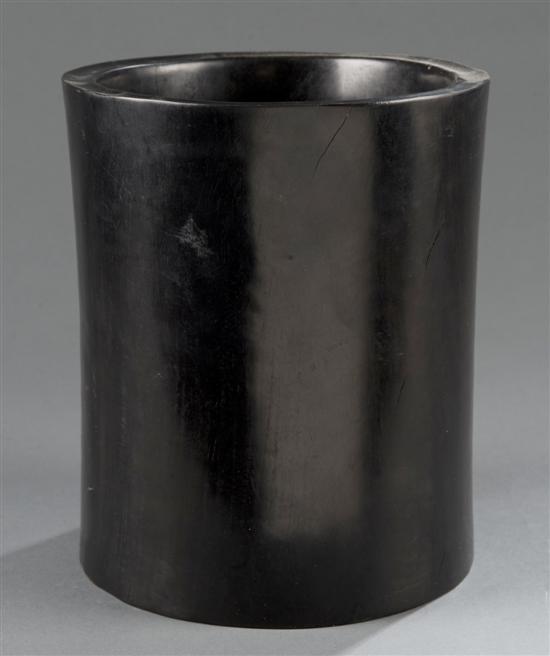 Appraisal: Chinese zitan brushpot Of flared cylindrical form h x w