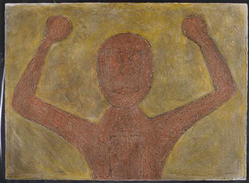 Appraisal: RUFINO TAMAYO MEXICAN - ''HOMBRE CONCLOS BRASOS EN ALTO'' Mixed