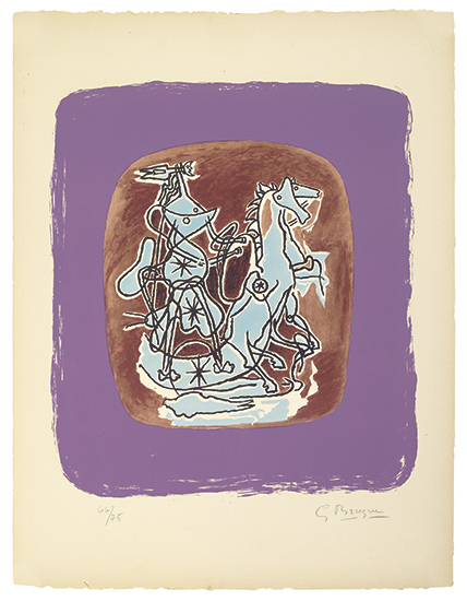 Appraisal: GEORGES BRAQUE Helios VI Color lithograph x mm x inches