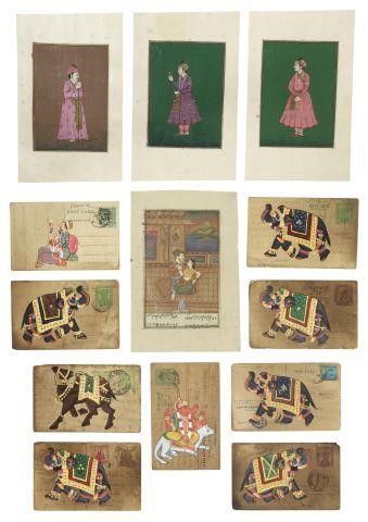 Appraisal: lot of Paper ephemera including Indo-Persian illustrated manuscript pages ink