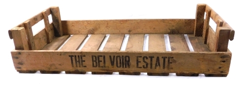 Appraisal: A Belvoir Estate fruit crate cm high