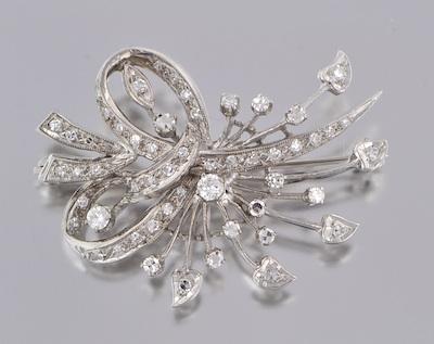 Appraisal: A Ladies' Diamond Spray Brooch k white gold spray design