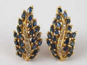 Appraisal: A pair of yellow metal tests carat gold sapphire and