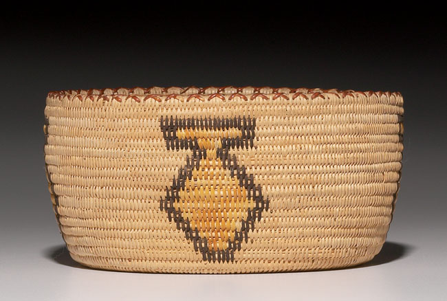 Appraisal: Shoshoni basket polychrome geometric design dia x h