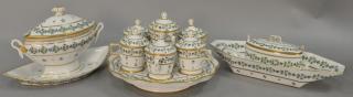 Appraisal: Ten piece Paris Porcelain condiment set including covered sauce boat