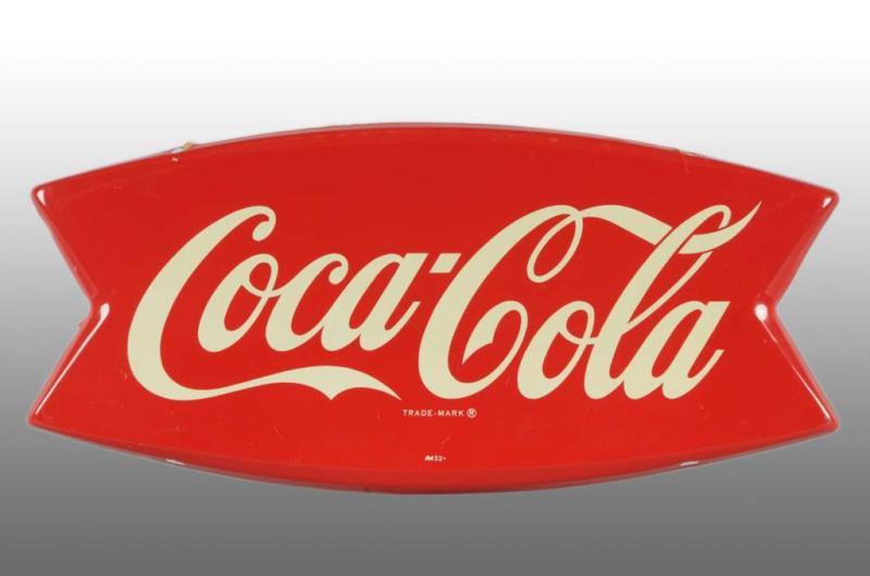 Appraisal: Tin Coca-Cola Fishtail Sign Description Only light surface wear and