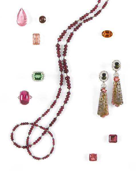 Appraisal: Horizontally-set with a fine cushion-shaped green tourmaline from Brazil possessing