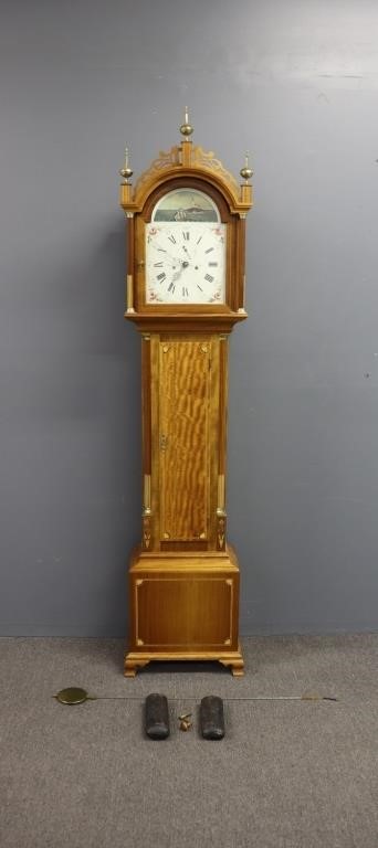 Appraisal: New England style Roxbury tall cased clock with rocking ship