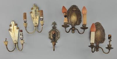 Appraisal: Two Pairs of Wall Sconces and a Single Sconce Lot