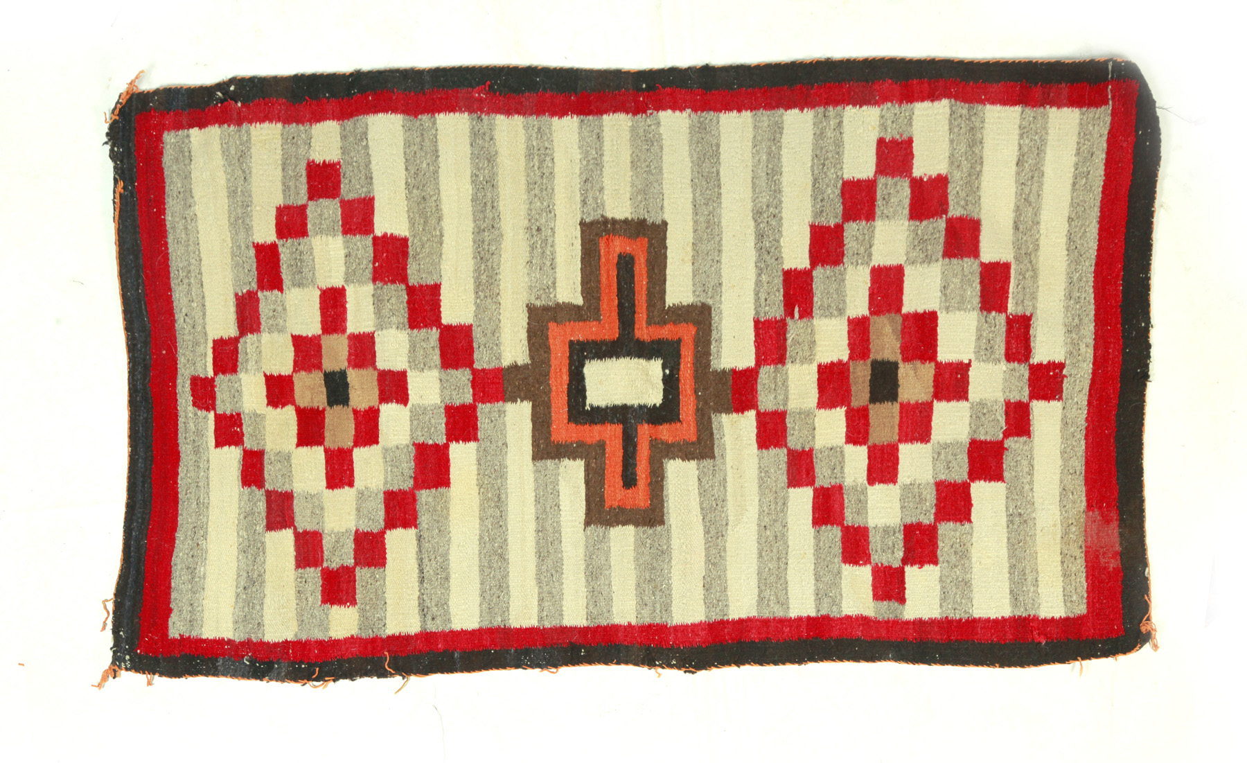 Appraisal: NAVAJO RUG Mid th century wool Stepped diamonds on striped