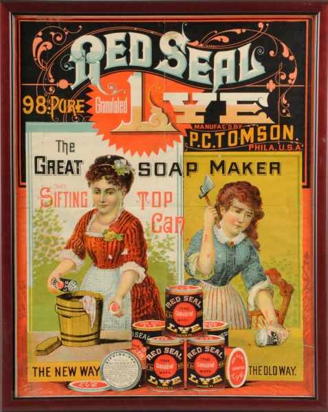 Appraisal: Red Seal Lye Advertising Poster Description Circa s A great