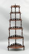 Appraisal: A Victorian Corner Shelf or Whatnot Six graduating shelf with