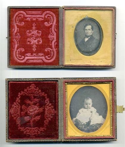 Appraisal: pieces Cased Daguerreotype other th-Century Photographs Daguerreotype Oval plate portrait