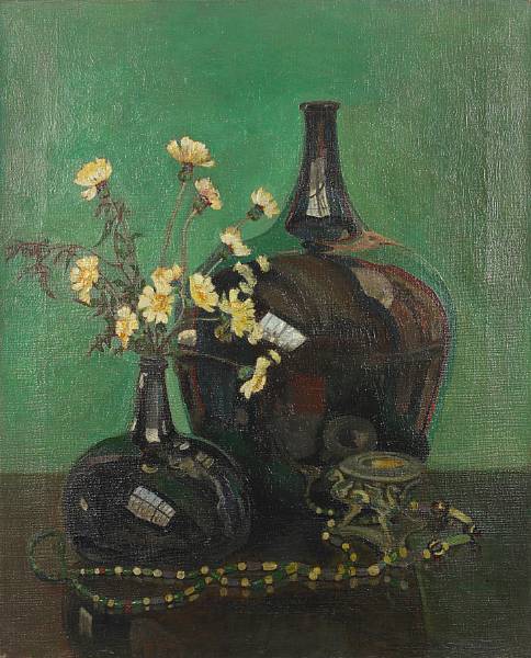 Appraisal: Helen Stuart Weir British - A still life with glass