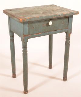 Appraisal: th C PA One Drawer Stand Blue Paint th C