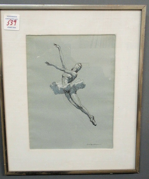 Appraisal: Von Munchhausen August original pen and ink sketch of a