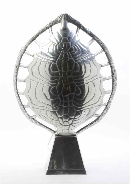 Appraisal: A Cast Aluminum Tortoise Shell Table Lamp Arthur Court Designs