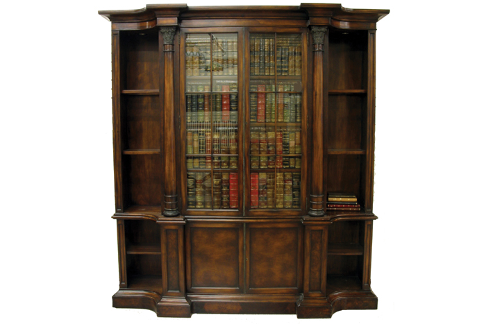 Appraisal: LARGE BREAKFRONT BOOKCASE IN TWO SECTIONS American th century The