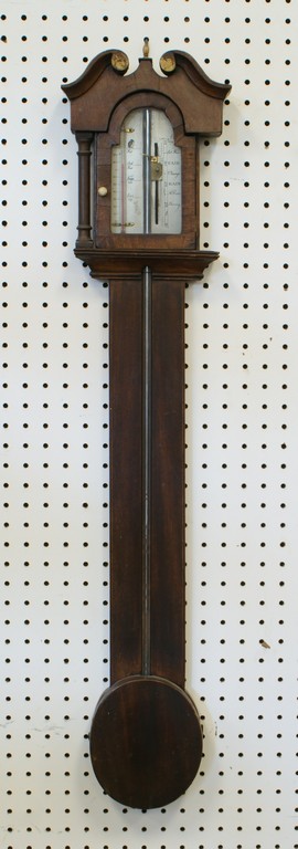 Appraisal: English Mercury Barometer mahogany ivory knob and finial - tall