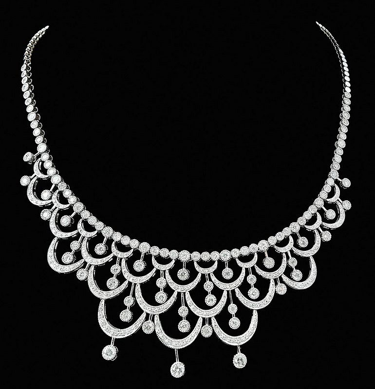 Appraisal: kt Diamond Necklace chandelier style round brilliant diamonds estimated total