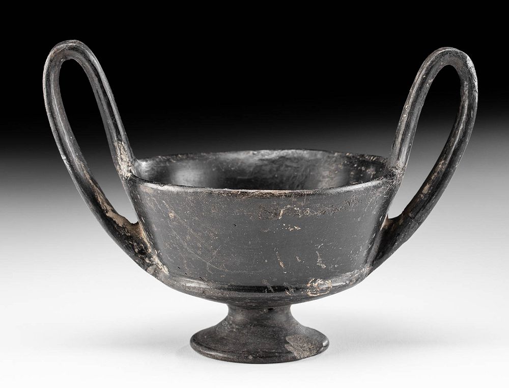 Appraisal: Etruscan Bucchero Blackware Kantharos Classical World Italy Etruria Etruscan culture