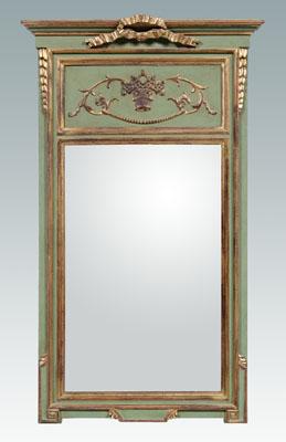 Appraisal: Louis XVI style parcel gilt mirror green painted and parcel