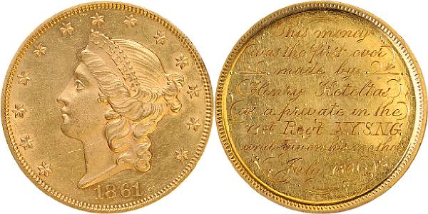 Appraisal: with Engraved Reverse once owned by Henry Keteltas of New