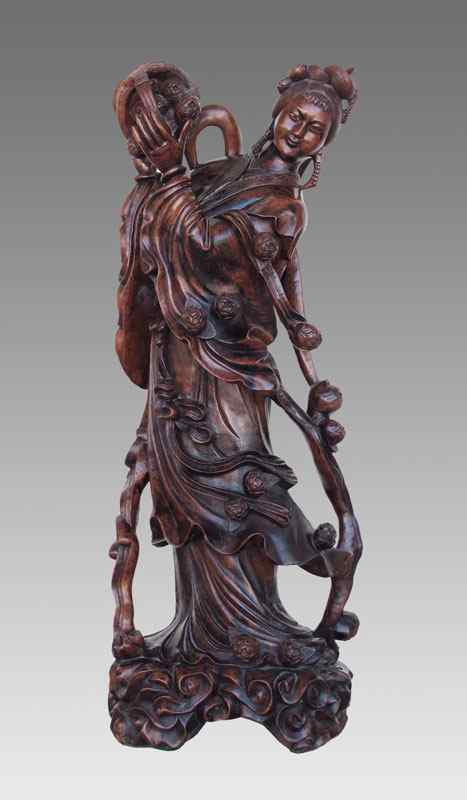 Appraisal: CARVED WOOD QUAN YIN Finely carved figure of Quan Yin