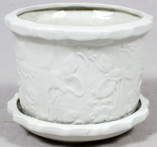 Appraisal: WHITE PORCELAIN PLANTER WHITE PORCELAIN PLANTER H W Round planter