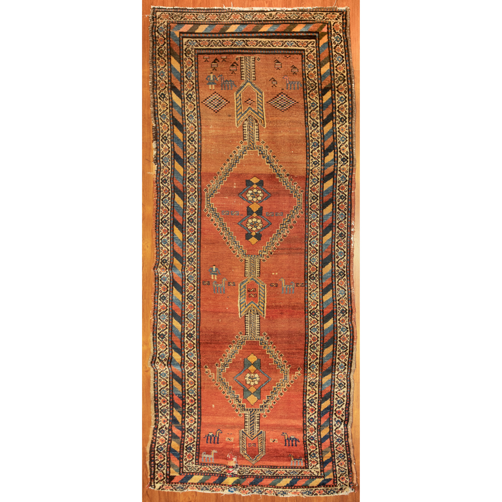 Appraisal: ANTIQUE KAZAK RUG CAUCASUS X First quarter- th century hand-knotted