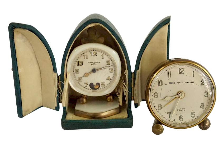 Appraisal: Two Miniature Travel Clocks Lot Two Miniature Travel Clocks Two