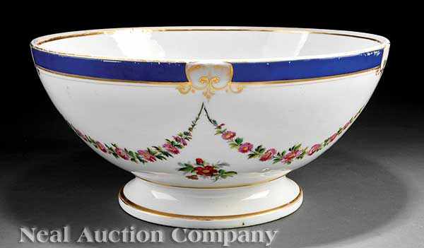 Appraisal: A Large Paris Porcelain Punch Bowl late th c the