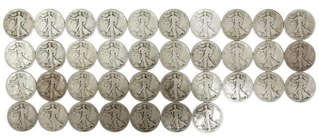 Appraisal: lot of U S Walking Liberty half dollars S S