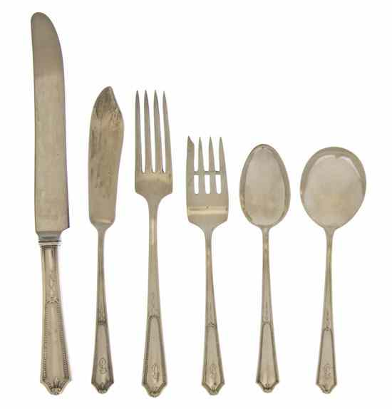 Appraisal: An American Sterling Silver Flatware Service for Six International comprising