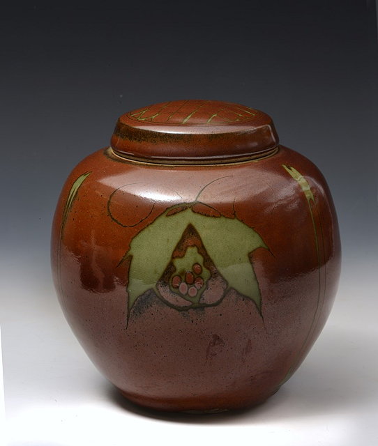 Appraisal: David Frith British b Ginger Jar and Cover with vine