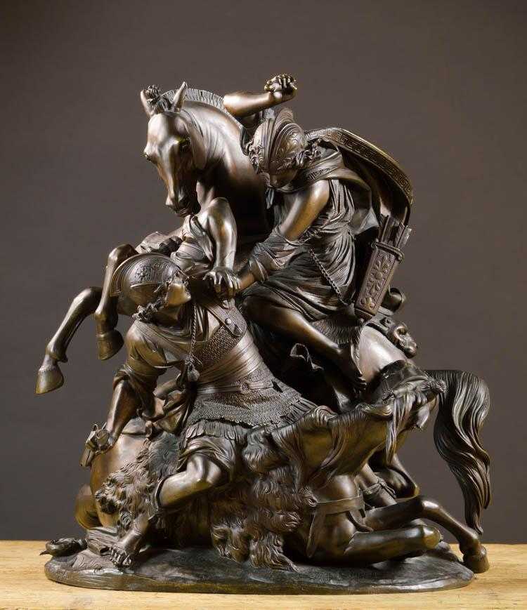 Appraisal: A FRENCH BRONZE SCULPTURE Alexander the Great Defeating Darius after